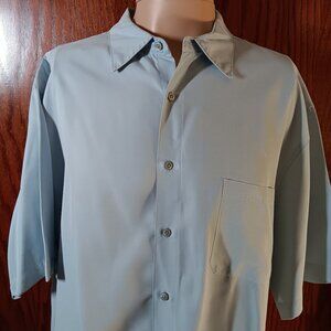 ALFANI SHORT SLEEVE DRESS SHIRT - XXL - LIGHT BLUE